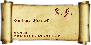 Kürtös József névjegykártya